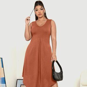 Plus Solid Tank Dress